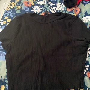 xl shein black top plain